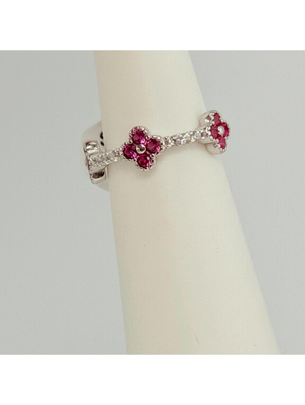 Bomb Party July Sz 5 "The Carmella Ring" Lab Created Ruby .925 Sterling RBP7740